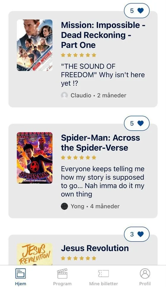 Community reviews in app