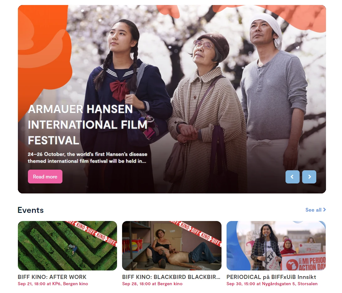 Armauer Hansen International Film Festival homepage