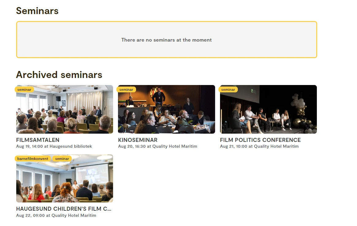 Seminars and archived conference sessions