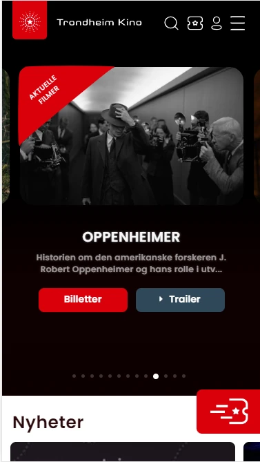 Trondheim Kino mobile homepage