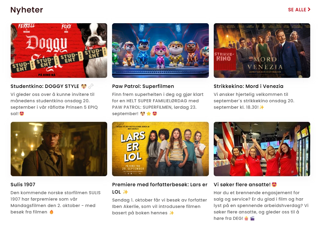 Cinema news and editorial articles grid